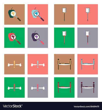 Set of clinical icons medical equipment on the vector image