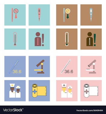 Set of clinical icons medical equipment on the vector image
