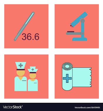 Set of clinical icons medical equipment on the vector image