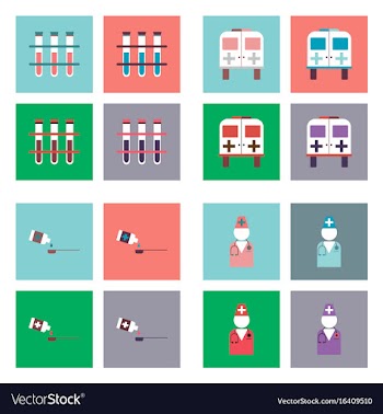 Set of clinical icons medical equipment on the vector image