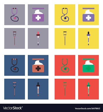 Set of clinical icons medical equipment on the vector image