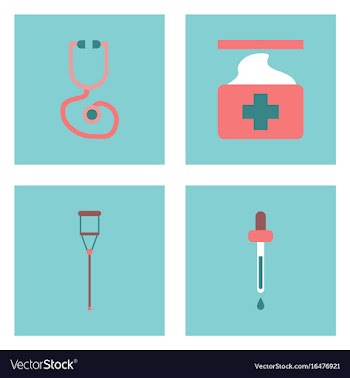 Set of clinical icons medical equipment on the vector image