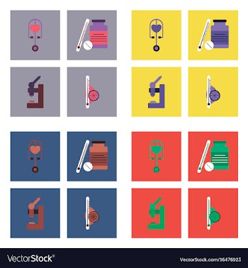 Set of clinical icons medical equipment on the vector image