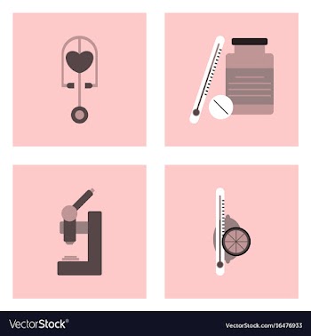 Set of clinical icons medical equipment on the vector image