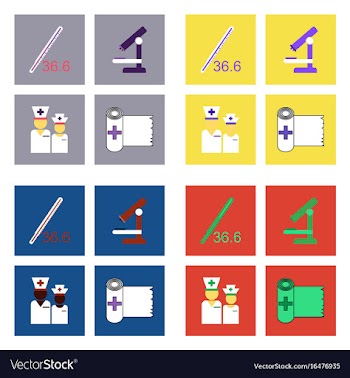 Set of clinical icons medical equipment on the vector image