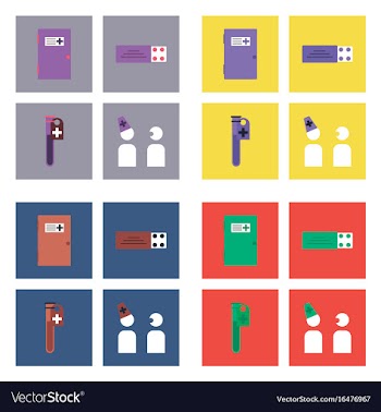 Set of clinical icons medical equipment on the vector image