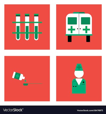 Set of clinical icons medical equipment on the vector image