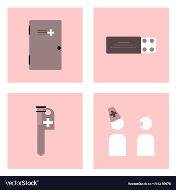 Set of clinical icons medical equipment on the vector image