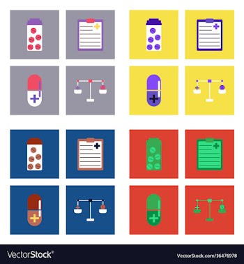 Set of clinical icons medical equipment on the vector image