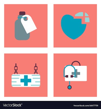 Set of clinical icons medical equipment on the vector image