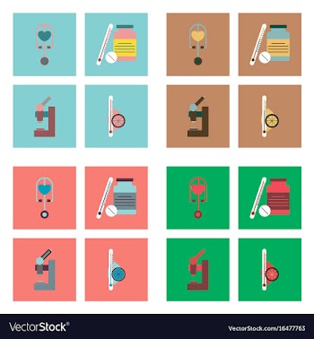 Set of clinical icons medical equipment on the vector image