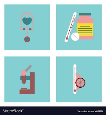 Set of clinical icons medical equipment on the vector image