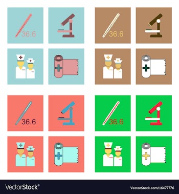 Set of clinical icons medical equipment on the vector image