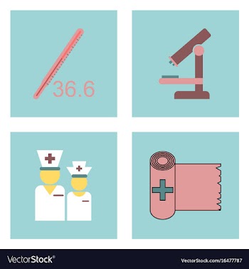Set of clinical icons medical equipment on the vector image