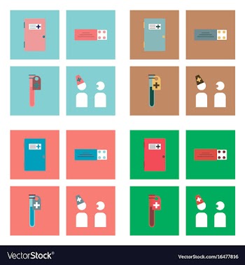 Set of clinical icons medical equipment on the vector image