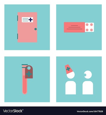 Set of clinical icons medical equipment on the vector image