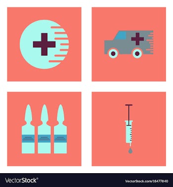 Set of clinical icons medical equipment on the vector image