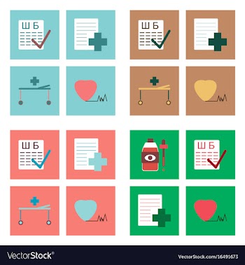 Set of clinical icons medical equipment on the vector image
