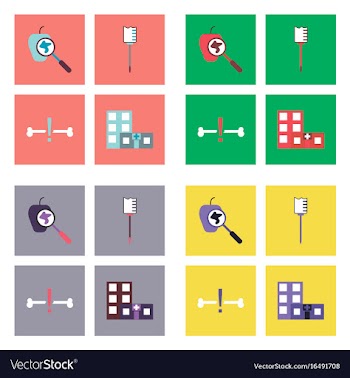 Set of clinical icons medical equipment on the vector image
