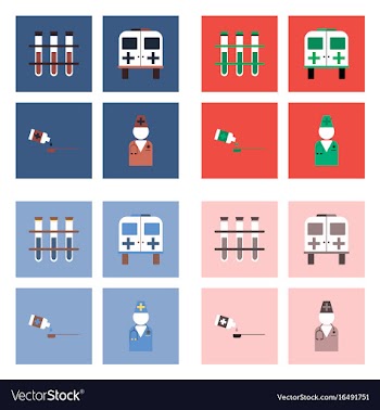 Set of clinical icons medical equipment on the vector image