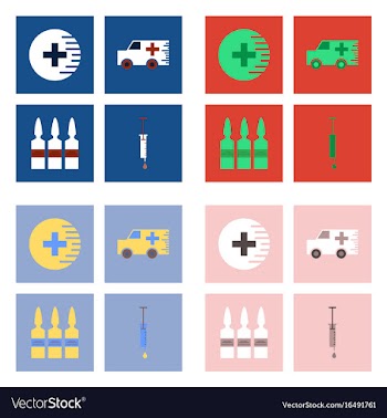 Set of clinical icons medical equipment on the vector image