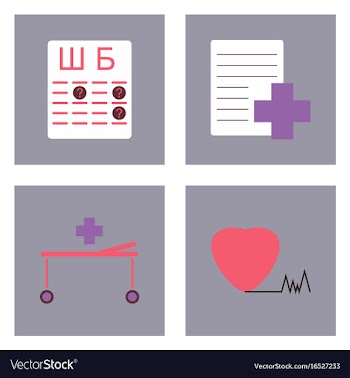 Set of clinical icons medical equipment on the vector image