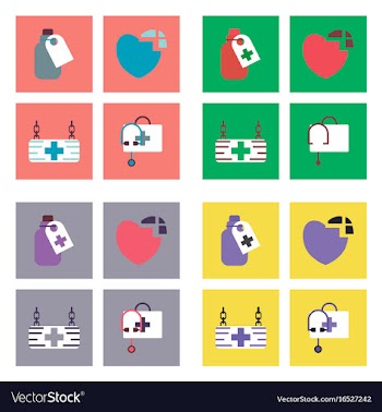 Set of clinical icons medical equipment on the vector image