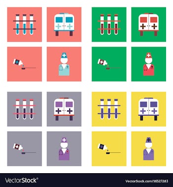 Set of clinical icons medical equipment on the vector image