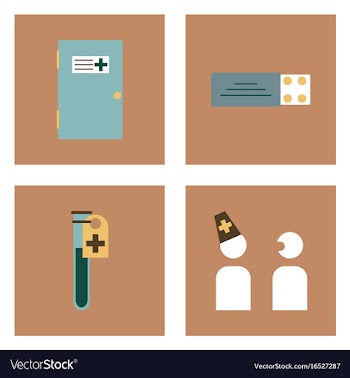 Set of clinical icons medical equipment on the vector image