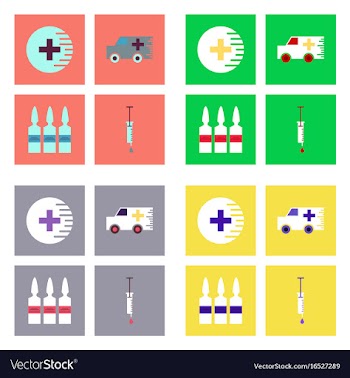 Set of clinical icons medical equipment on the vector image