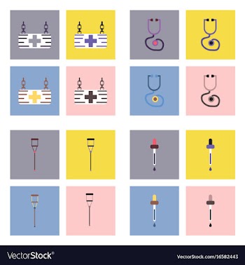 Set of clinical icons medical equipment on the vector image