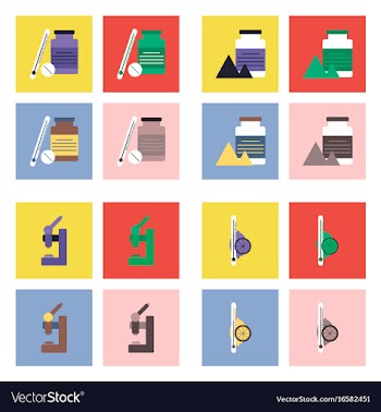 Set of clinical icons medical equipment on the vector image
