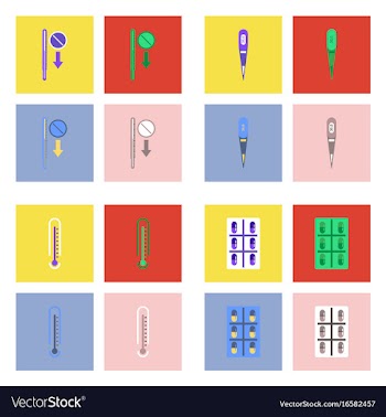 Set of clinical icons medical equipment on the vector image