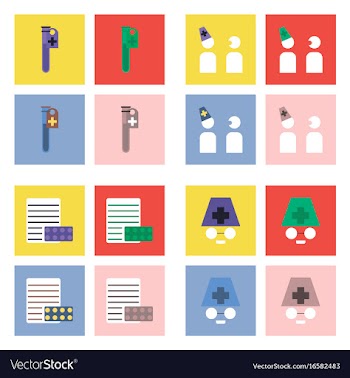 Set of clinical icons medical equipment on the vector image