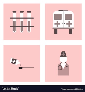 Set of clinical icons medical equipment on the vector image