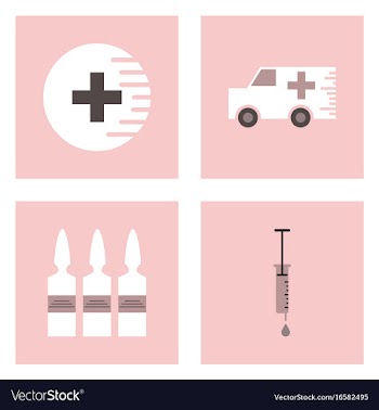 Set of clinical icons medical equipment on the vector image