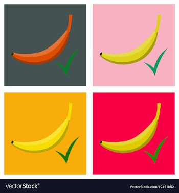 Set of color banana fruit icon modern simple flat vector image