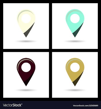 Set of color gps navigator point pin map flat icon vector image