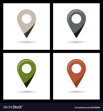 Set of color gps navigator point pin map flat icon vector image
