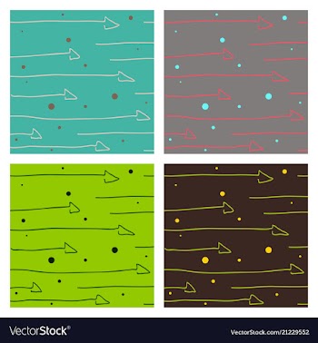 Set of color hand-drawing wave sea background vector image