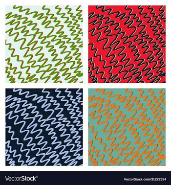 Set of color hand-drawing wave sea background vector image