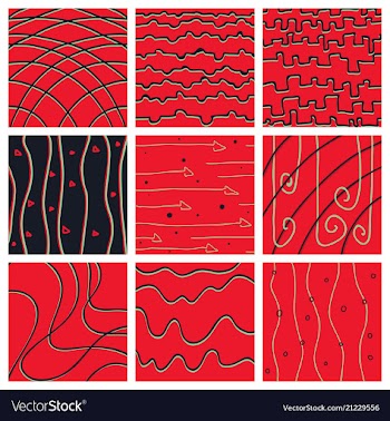 Set of color hand-drawing wave sea background vector image