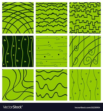 Set of color hand-drawing wave sea background vector image