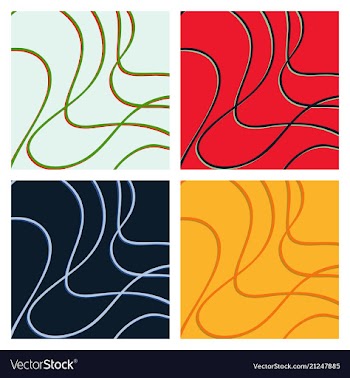 Set of color hand-drawing wave sea background vector image
