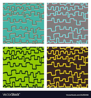 Set of color hand-drawing wave sea background vector image
