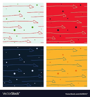 Set of color hand-drawing wave sea background vector image