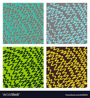 Set of color hand-drawing wave sea background vector image