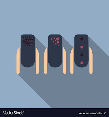 Set of colored painted nails manicure nail polish vector image