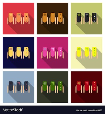 Set of colored painted nails manicure nail polish vector image