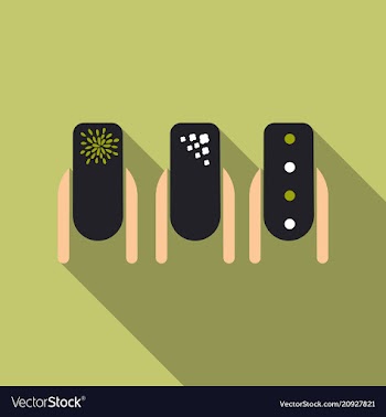 Set of colored painted nails manicure nail polish vector image